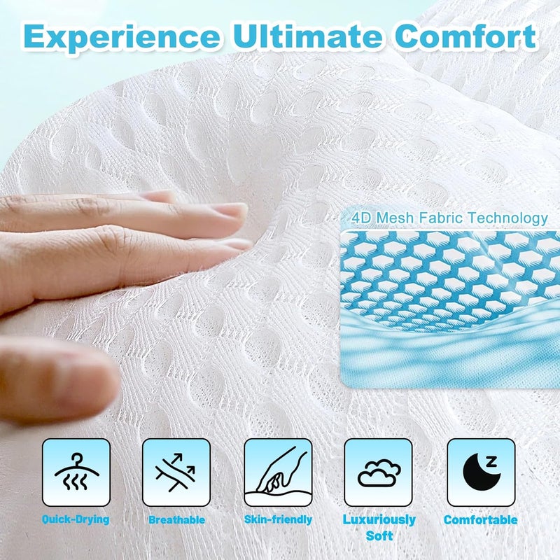 EcoHLL Bath Pillows for Tub, Ergonomic Bathtub Pillow for Head, Neck & Back Support, Soft Spa Cushion Washable with 4D Mesh & Non-Slip Suction Cups, Relaxing Hot Tub Accessories & Spa Gifts for Women and Men - Image 4